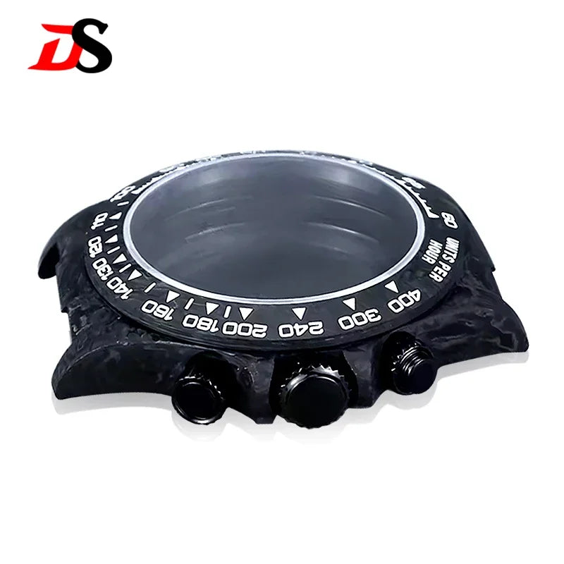 38mm Carbon Fiber Case Carbon Fiber Bezel Sapphire Glass Multi-function Case 3ATM Fit VK63/4130 Movement