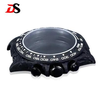 38mm Carbon Fiber Case Carbon Fiber Bezel Sapphire Glass Multi-function Case 3ATM Fit VK63/4130 Movement