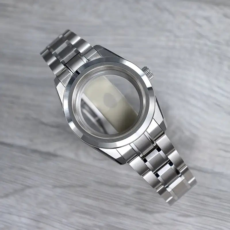 38mm CTZ Case with Bezel 38x30.6mm One-way Rotating Sapphire Crystal AR NH35 for 28.5mm NH34 120 Clicks