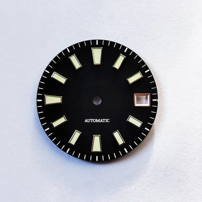 Sunburst Dial Green Lume Modified Watch NH35 Movement 28.5mm Dial