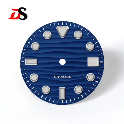 Sea Wave 28.5mm Dial 3.0 O'clock Date Blue Lume NH35 Movement Black Lume