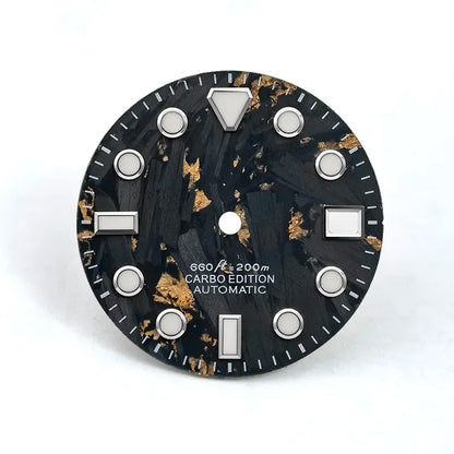 Carbon Fiber 28.5mm Dial Blue Lume Fit NH35 NH36 Movement