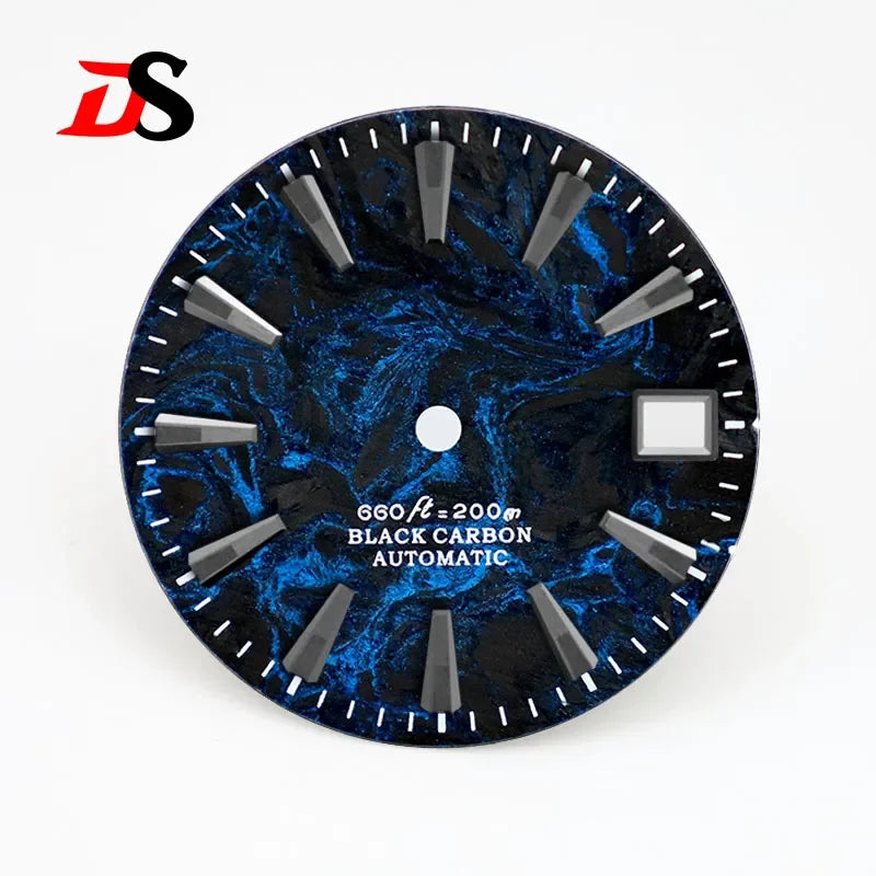 Rich Color Lava Texture Carbon Fiber Dial Black Lume for NH35 Movement 3o'clock/No Date 28.5mm