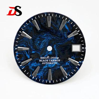 Rich Color Lava Texture Carbon Fiber Dial Black Lume for NH35 Movement 3o'clock/No Date 28.5mm