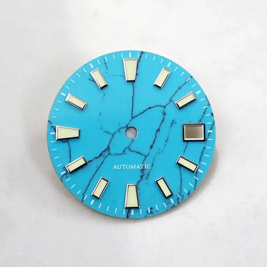 Natural Turquoise Luminous Dial NH35NH36 Movement 28.5mm