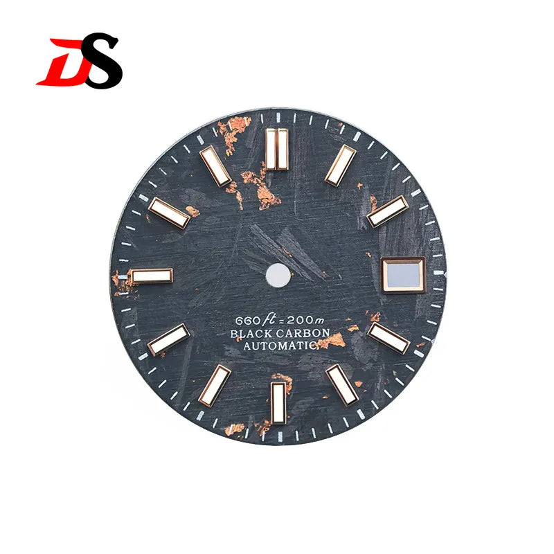 Carbon Fiber Dial NH35NH34 28.5MM Blue Lume Date Finger Part Supports Personalized Customization Logo Text