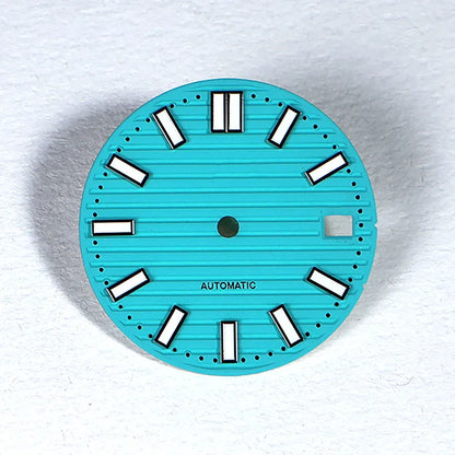 28.5mm Striped Dial BGW9 Blue Luminous Fit Nh35 Movement Striped Dial