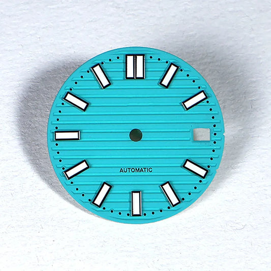 28.5mm Striped Dial BGW9 Blue Luminous Fit Nh35 Movement Striped Dial