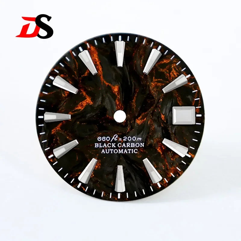 28.5mm Dial Lava Carbon Fiber BGW9 C3 Lume for NH35 NH38 Movement