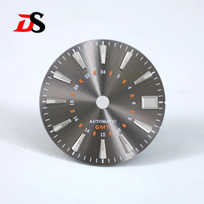 Sunburst GS 24 Hour GMT Sun Pattern Mod Dial 28.5MM Suitable for NH34 Movement OMG Index