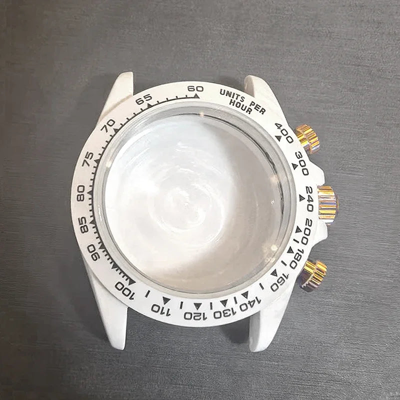 38mm Carbon Fiber Case Carbon Fiber Bezel Sapphire Glass Multi-function Case 3ATM Fit VK63/4130 Movement