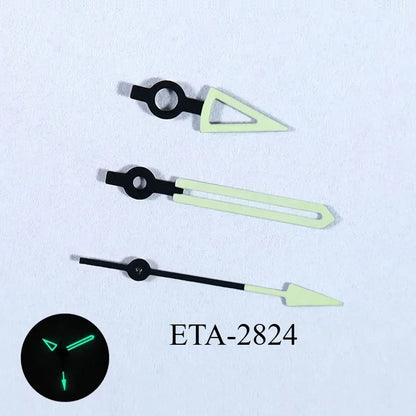 ETA 2824 SW200 Skeleton Watch Hands BGW9 C3 / Black Lume