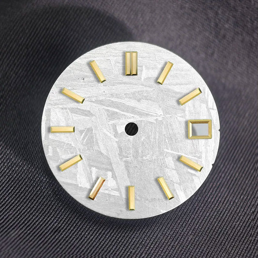 28.5mm Sterile Natural Gray Meteorite Dial NH35 NH36 movement