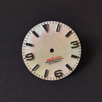 28.5mm 369 Dial Natural Shell MOD BGW9 Lume NH35NH36 Movement Black Lume