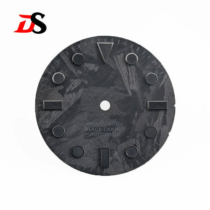 Black 28.5mm Carbon Fiber Dial No Date Series NH35 ETA2824 SW200 MIYOTA 9015 9039 Movement