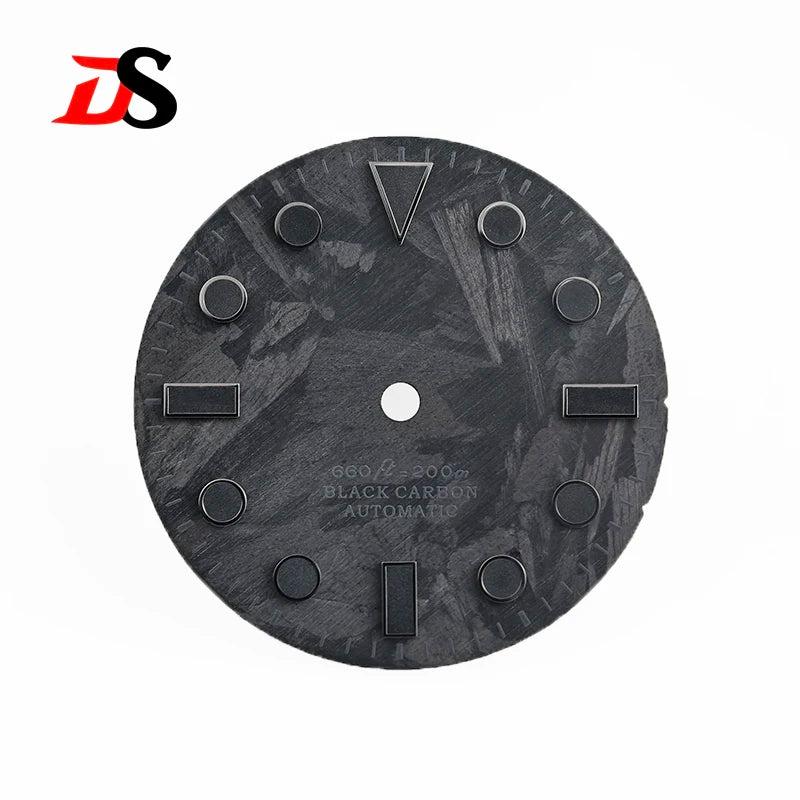 Black 28.5mm Carbon Fiber Dial No Date Series NH35 ETA2824 SW200 MIYOTA 9015 9039 Movement