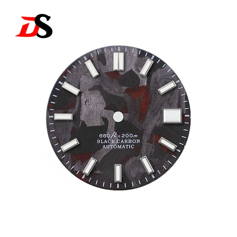 Carbon Fiber Dial NH35NH34 28.5MM Blue Lume Date Finger Part Supports Personalized Customization Logo Text