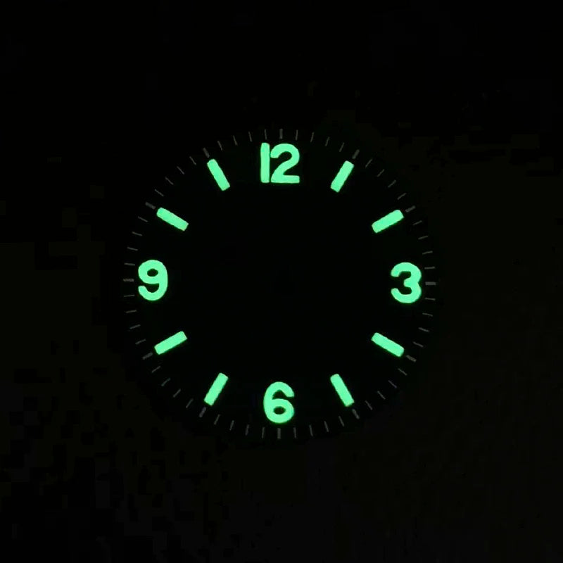28.5mm Retro EXPII Blue Lume Matte Dial Custom Logo Text