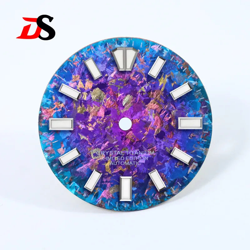 28.5mm Ice Crystal Titanium Dial Blue Lume NH35 Movement