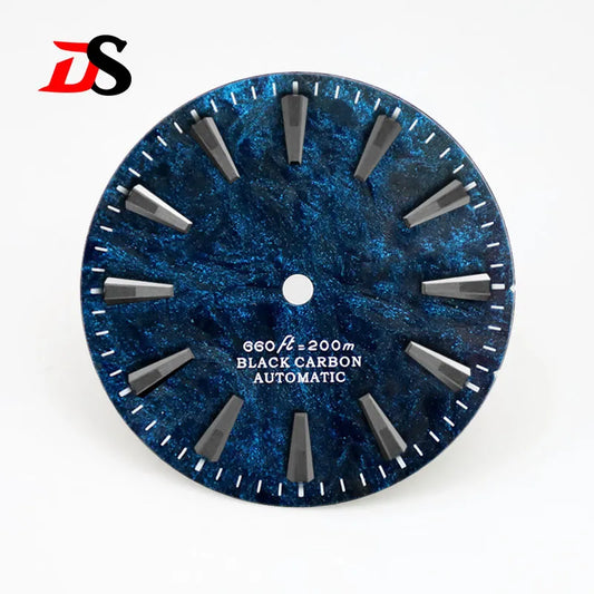 Rich Color Lava Texture Carbon Fiber Dial Black Lume for NH35 Movement 3o'clock/No Date 28.5mm