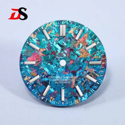 28.5mm Dial Ice Crystal Titanium Dial No Lume NH35 Movement No Date Dial