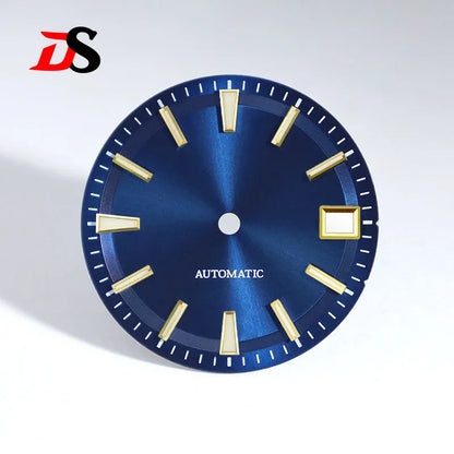 28.5mm Sunburst Dial Blue Lume NH35 Movement 3 O 'clock