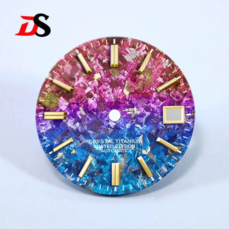 28.5mm Dial Crystal Titanium Text Dial Chaotic Texture No Lume NH35 Movement
