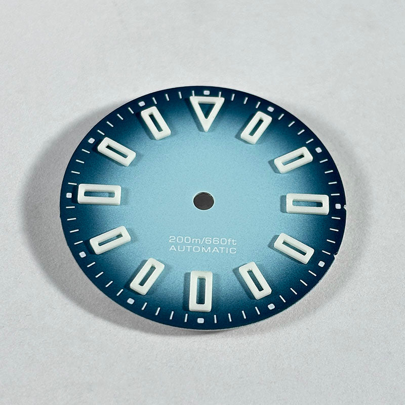 28.5mm Matte Black Dial Hollow Index BGW9 C3 Lume SKX007 for NH36 Movement