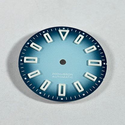 28.5mm Matte Black Dial Hollow Index BGW9 C3 Lume SKX007 for NH36 Movement