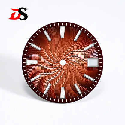 28.5mm Guilloche Dial Blue Lume NH35NH38 Movement 3 O'clock /6O'clock /no Date