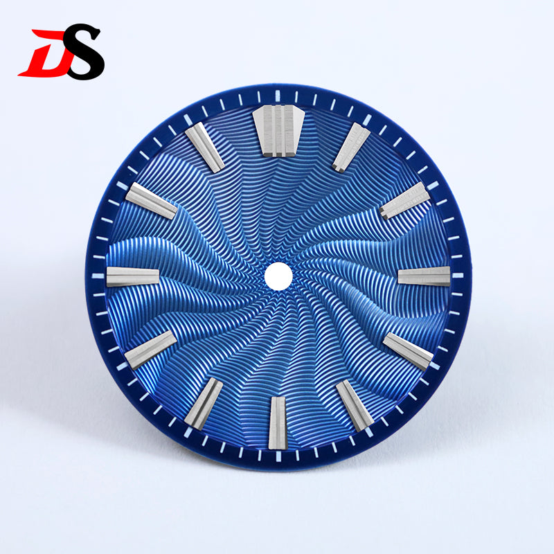 Guilloche 28.5mm  Dial GS MOD Silver Index No Lume Sterile NH35NH34NH38 Movement 3 O'clock /6O'clock /no Date