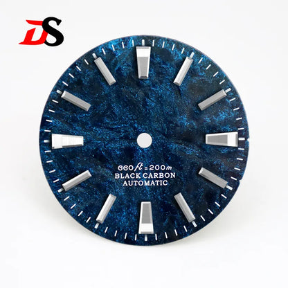 Rich Color Texture Carbon Fiber Dial BGW9 Lume for NH35 Movement 28.5mm Dial No date/3o'clock date