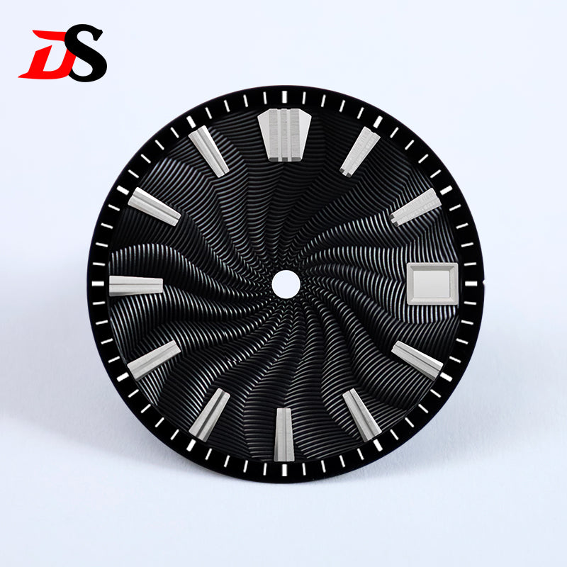 Guilloche 28.5mm  Dial GS MOD Silver Index No Lume Sterile NH35NH34NH38 Movement 3 O'clock /6O'clock /no Date