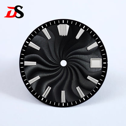 Guilloche 28.5mm  Dial GS MOD Silver Index No Lume Sterile NH35NH34NH38 Movement 3 O'clock /6O'clock /no Date