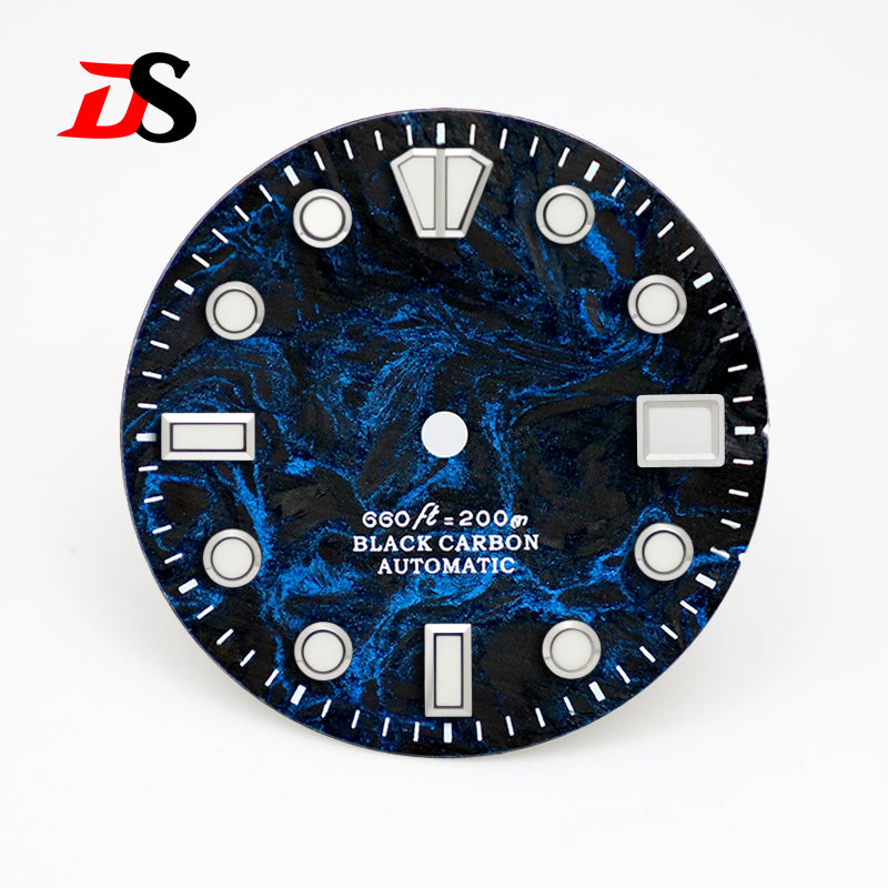 28.5mm Dial Rich Color LavaTexture Carbon Fiber Dial BGW9 Lume for NH35 Movement No Date/3o'clock Date