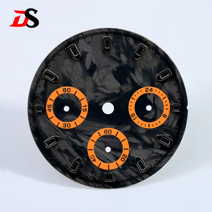 29.5mm Dial Carbon Fiber Dial Blue Lume for VK63 Movement Black Lume
