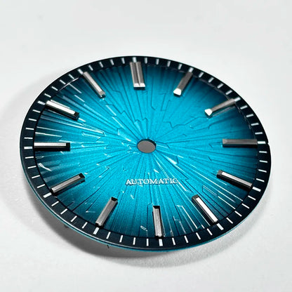 Gradient Wood Grain 28.5mm Dial Blue Lume for NH35/NH38 Movement 3 O'clock Date/no Date