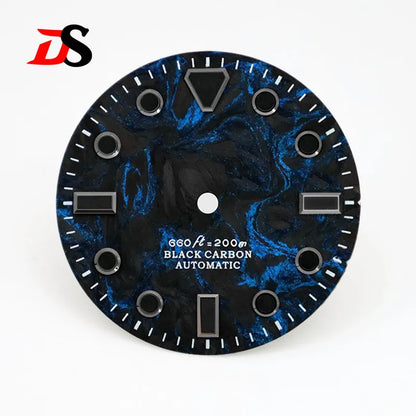 28.5MM Dial Rich Color Lava Carbon Fiber Dial Black Lume High Quality for NH35 Movement No date/3o'clock date