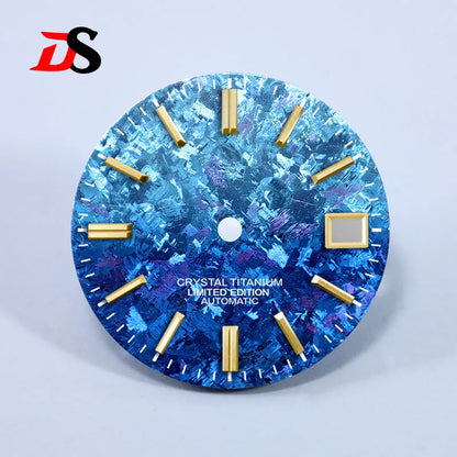 28.5mm Dial Crystal Titanium Text Dial Chaotic Texture No Lume NH35 Movement