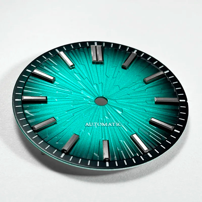 Gradient Wood Grain 28.5mm Dial Blue Lume for NH35/NH38 Movement 3 O'clock Date/no Date