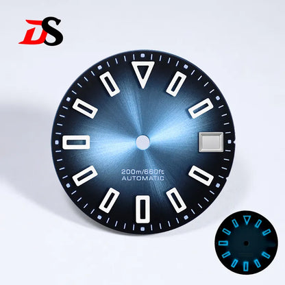 28.5mm Matte Dial Hollow Index BGW9 C3 Lume for NH35 Movement No Date SKX007