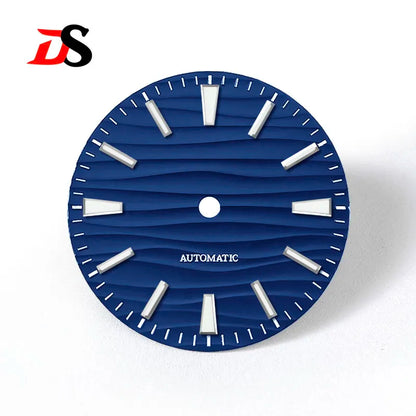 28.5mm Wave Dial no date Blue lume NH35 NH34 Movement