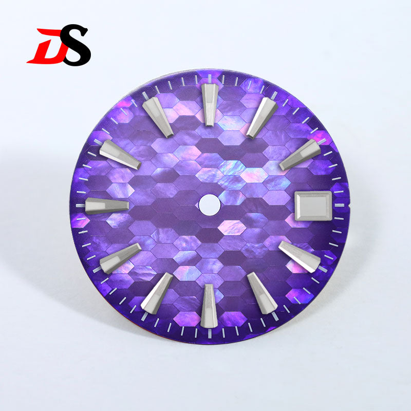Purple Red Mother-of-pearl Dial BGW9 C3 Lume GS MOD Mosaic NH35 28.5mm