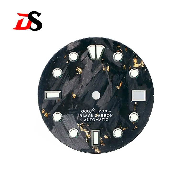 Natural Carbon Fiber Dial 28.5mm GS Diving Index Blue Lume NH35