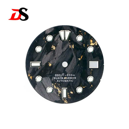 Natural Carbon Fiber Dial 28.5mm GS Diving Index Blue Lume NH35