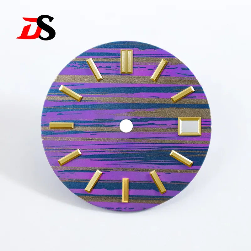 Color Craft Texture Dial No Lume for NH36 NH35 Movement 28.5mm Ice Crystal Titanium