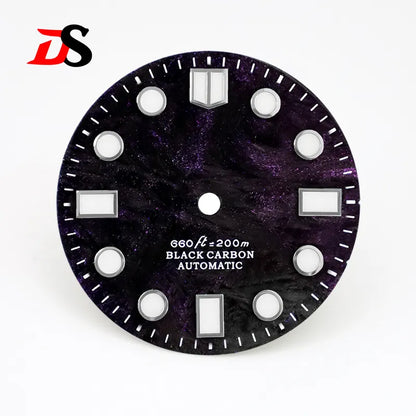 MM Index Lava Texture Carbon Fiber Dial Rich Color BWG9 C3 Lume for NH35 Movement No Date 28.5mm