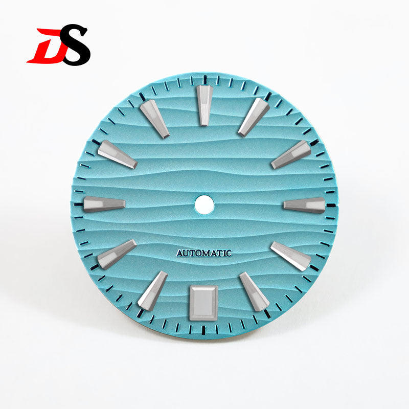 6 O'clock Date 28.5mm Wave Dial Green/Blue Lume NH35NH34