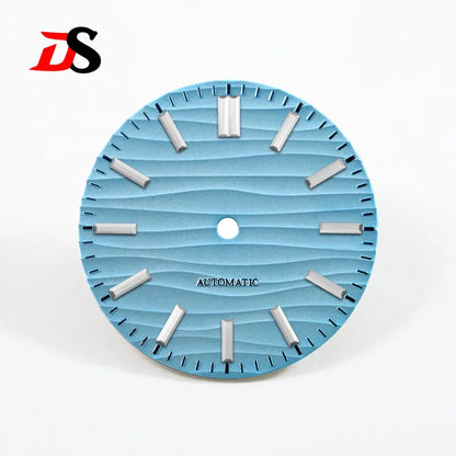 Wave Dial No Lume NH35NH36 Movement Blue Lume 3 O 'clock Date