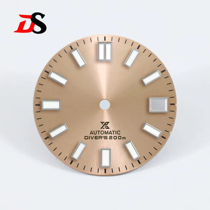 28.5mm 62mas Sunburst X Dial Blue Lume Small for NH35 Movement Watch Accessories